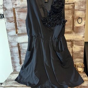 MM Couture Black Mini Dress with Floral Detail
